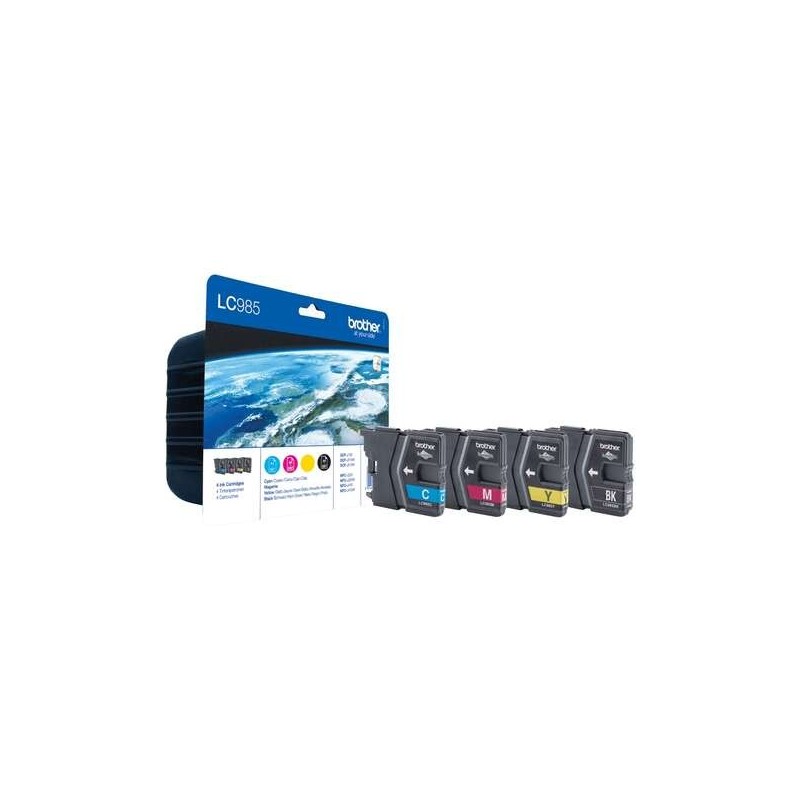 Brother LC985 Pack de 4 Cartuchos de Tinta Originales - LC985VALBP