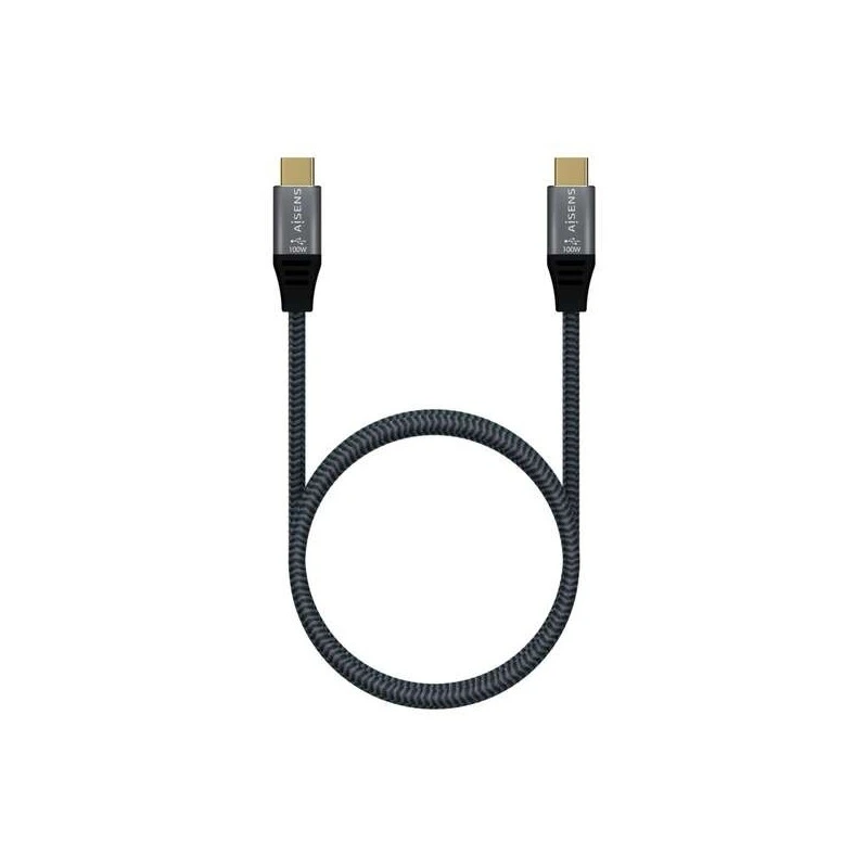 Cabo Aisens USB 3.2 Gen2x2 20Gbps 100W USB-C 1m Cinza