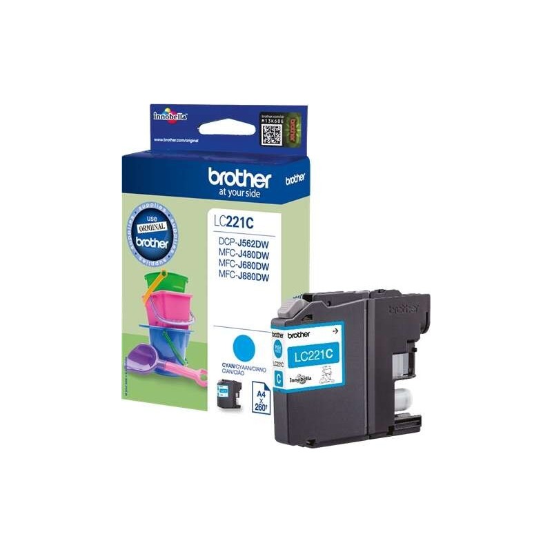 Brother LC221 Cyan Ink Cartridge Original - LC221CBP