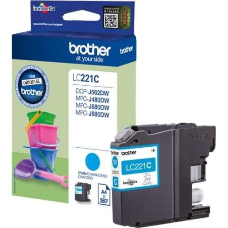 Brother LC221 Cyan Ink Cartridge Original - LC221CBP