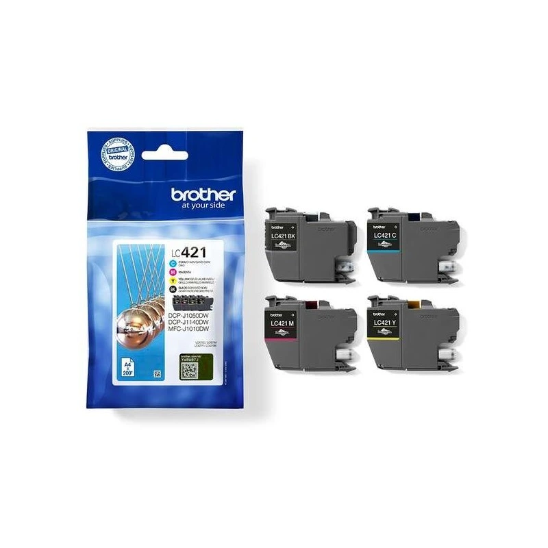 Brother LC421 Pack of 4 Original Ink Cartridges - LC421VAL