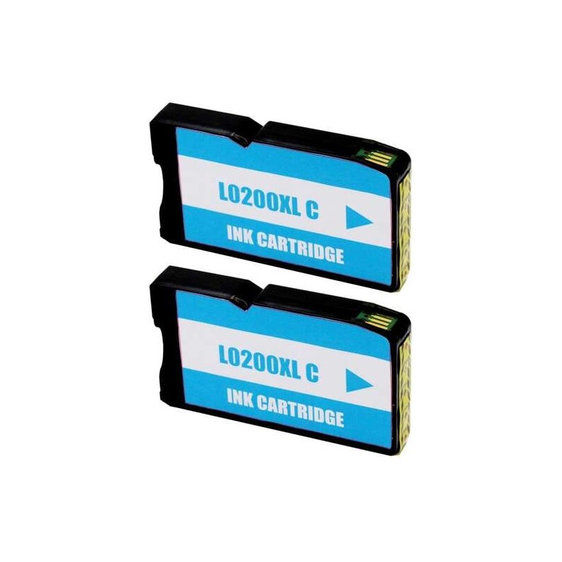 Lexmark 200XL Cyan Pack of 2 Compatible Ink Cartridges - Replaces 14L0198