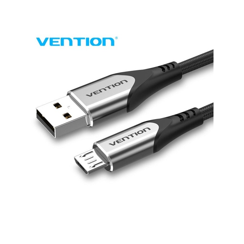 Cabo micro USB reversível Vention - Carregamento rápido 3A - Transmissão de 480 Mbps - Durabilidade aprimorada - Proteção da