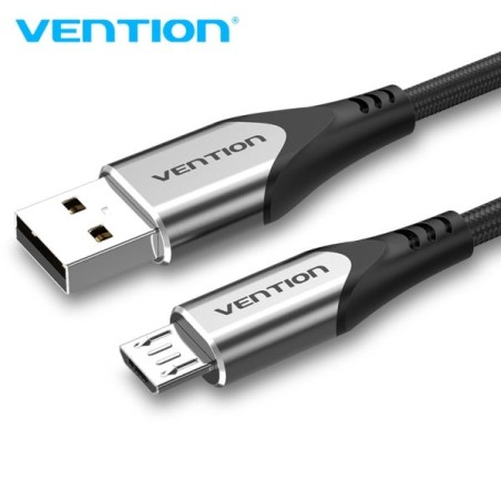 Cabo micro USB reversível Vention - Carregamento rápido 3A - Transmissão de 480 Mbps - Durabilidade aprimorada - Proteção da