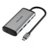 Vention Docking Station 5 in 1 USB-C to HDMI 4K/3xUSB3,0/PD100W - 0,15m - Color Gray