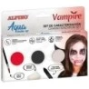 Alpino Aqua Make Up Vampire Characterization Set - 3 Compacts + Black Wax + Brush + Sponge