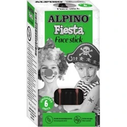 Alpino Fiesta Face Stick Pack with 6 Facial Paint Sticks - Rotating Retractable System - Washes with Water - Dermatologically