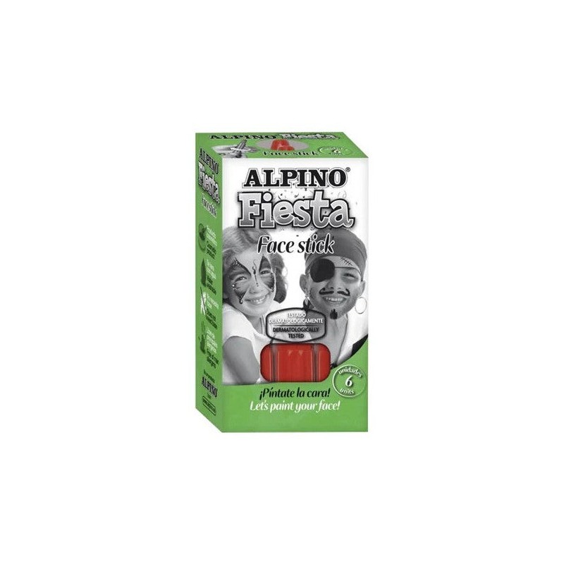 Pacote de bastões faciais Alpino Fiesta com 6 bastões de pintura facial - Sistema retrátil giratório - Lava com água - Testado