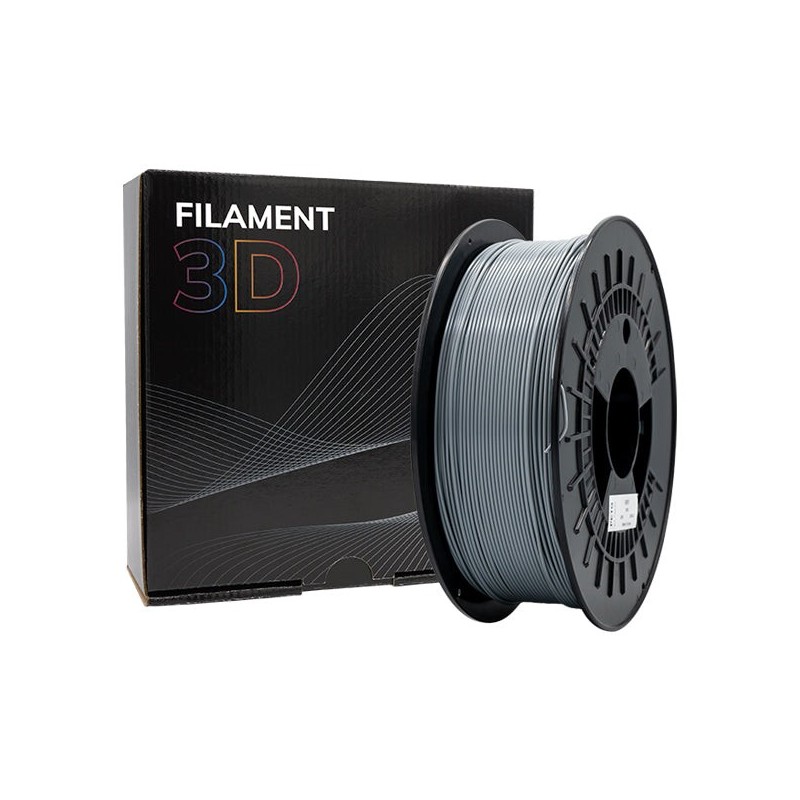 Filament PETG 3D - Diamètre 1,75 mm - Bobine 1kg - Couleur Gris