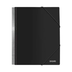 Dohe Carpeta con 30 Fundas Tamaño A4 - Tapa de Polipropileno Opaco 800 Micras - Fundas Transparentes 80 Micras - Espiral de