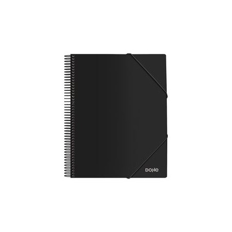 Dohe Carpeta con 30 Fundas Tamaño A4 - Tapa de Polipropileno Opaco 800 Micras - Fundas Transparentes 80 Micras - Espiral de