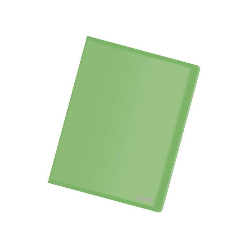 Dohe Folder with 20 Transparent Welded Sleeves A4 80mic - Flexible Polypropylene Cover - Green Color
