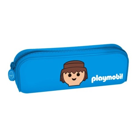 Dohe Playmobil Étui de Transport en Silicone - Fermeture à Glissière et Poignée en Caoutchouc - Couleur Bleue