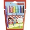 Stabilo Power Pack of 12 Coloured Felt Tip Pens - 2mm Medium Tip - Washable Ink - Vented Cap - Assorted Colours
