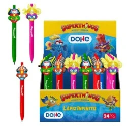 Dohe Superthings Display with 24 Infinite Pencils - Retractable Tip - Assorted Colors