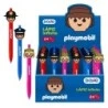 Dohe Playmobil Display Stand with 24 Infinite Pencils - Rubber Grip - Erases Easily - Decorated Playmobil Police, Fireman and