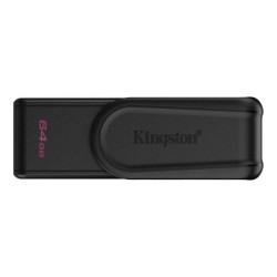 Unidade flash USB Kingston DataTraveler Exodia 64 GB - USB 3.2 Gen 1 - tampa giratória - preta