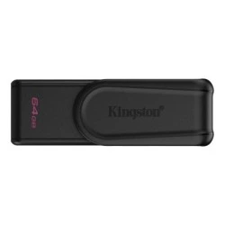 Unidade flash USB Kingston DataTraveler Exodia 64 GB - USB 3.2 Gen 1 - tampa giratória - preta