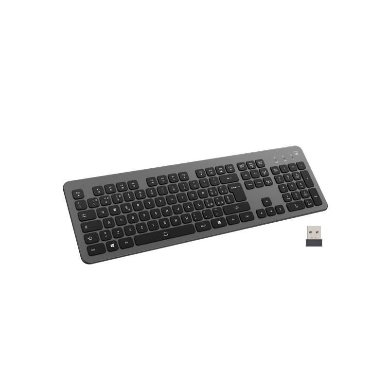 Ewent Teclado Inalambrico - Bateria de Litio Recargable de 300mAh - Disposicion Italiana QWERTY IT - Retroiluminacion - Teclas
