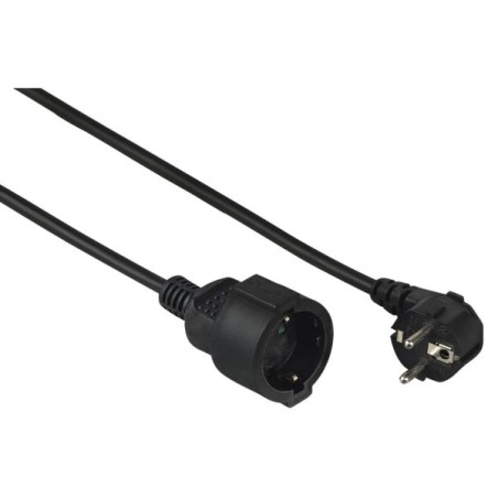 Hama Cable de Alimentacion Alargador Acodado - Potencia Maxima 3680W - Longitud 2m - Seccion 1.5mm2 - Schuko CEE7 - Color Black