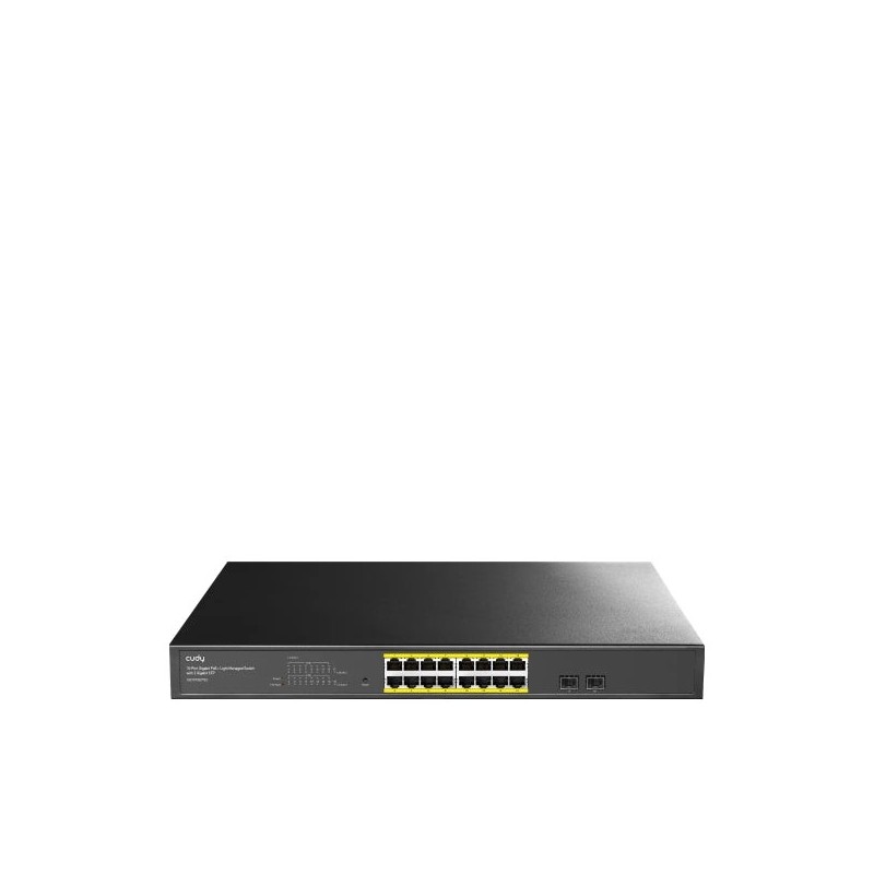 Switch administrable Cudy 18 ports - Capacité de commutation 36Gbps - 16x RJ45 PoE+ - 2x Gigabit SFP - Redémarrage automatique