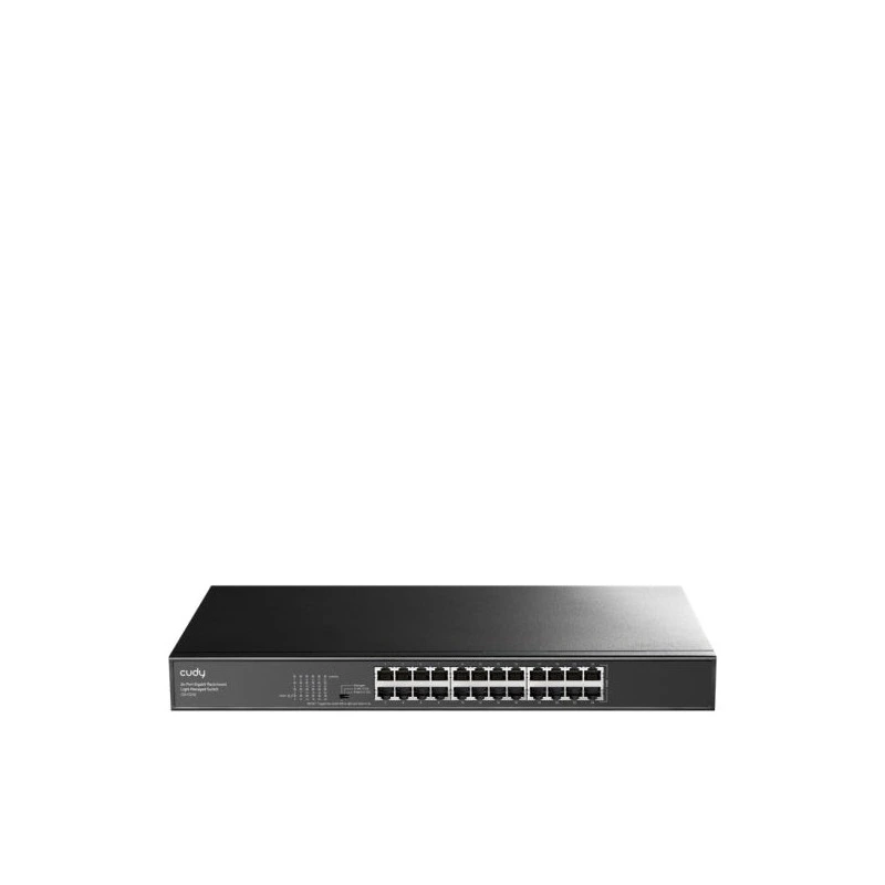 Cudy Switch Gigabit de 24 Puertos - Facil Administracion - Carcasa de Metal para Montaje en Rack - Plug and Play - Kit de