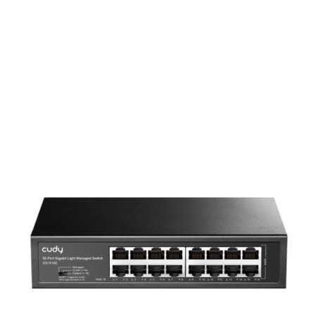 Switch Gigabit Cudy 16 ports - Administration facile - Boîtier métallique pour montage en rack - Plug and Play - Kit de montage