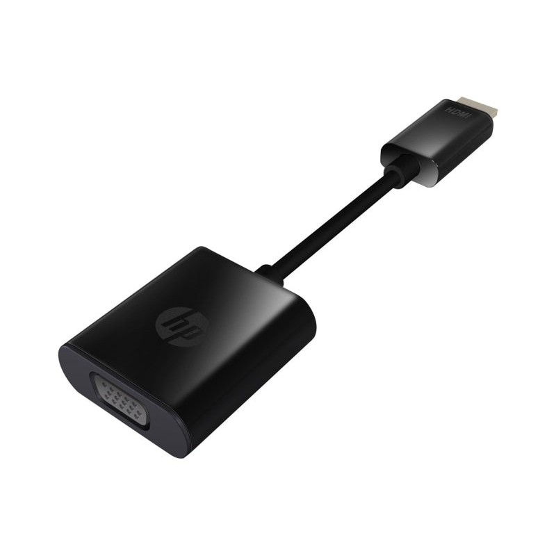 HP Adaptador HDMI a VGA - Soporta Resoluciones 720p y 1080p - Conector HDMI Macho a VGA Hembra - Diseño Compacto y Portátil
