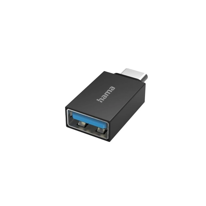 Hama Essential Adaptador USB - USB-C Macho - USB-A Hembra - Velocidada hasta 5Gbit/s - Funcion OTG - Color Noir