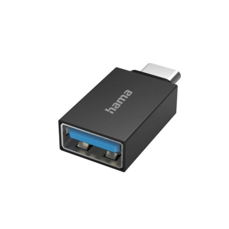 Hama Essential Adaptador USB - USB-C Macho - USB-A Hembra - Velocidada hasta 5Gbit/s - Funcion OTG - Color Noir