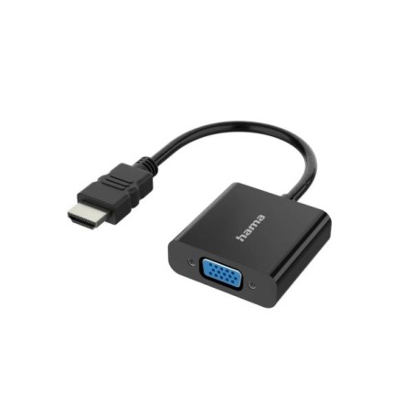 Hama Essential Adaptador de Vídeo - Full HD - Cabo 0.15m - HDMI Macho - VGA Fêmea - Cor Preto