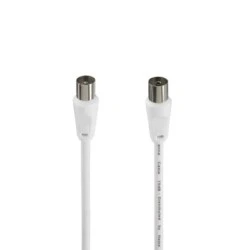 Hama Entry Cable Coaxial de Antena Macho/Hembra - Longitud 3m - Apantallamiento 75dB - Impedancia 75Ohm - Color Blanco