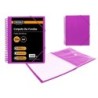 Ingraf Classeur 20 Pochettes A4 + Enveloppe à Fermoir - Spirale Plastique Indéformable - Ouverture 360 Degrés - Couverture