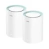 Cudy M1300 Pack of 2 AC1200 Dual Band Mesh WiFi Systems - 867Mbps on 5GHz, 300Mbps on 2,4GHz - 1x LAN Port 1000/100/10Mbps, 1x