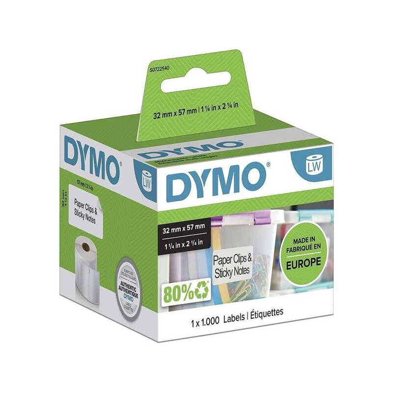 Dymo LW 11354 Etiquetas Originales Multiusos Autoadhesivas - 57x32mm - 1000 Unidades - S0722540