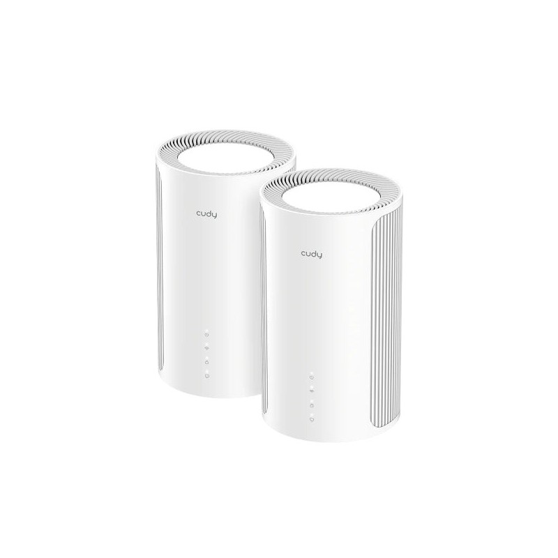 Cudy BE6500 Pack de 2 Sistemas WiFi 7 Mesh 2.5G - Servidor y Cliente VPN - Ethernet 2.5Gbps - Soporta hasta 200 Dispositivos