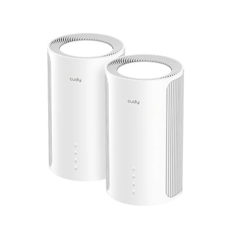 Cudy BE6500 Pack de 2 Sistemas WiFi 7 Mesh 2.5G - Servidor y Cliente VPN - Ethernet 2.5Gbps - Soporta hasta 200 Dispositivos