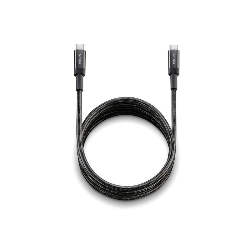 NGS Cable 2.0 USB-C Macho a USB-C Macho - Carga Ultrarapida hasta 100W - Longitud 2m - Color Black