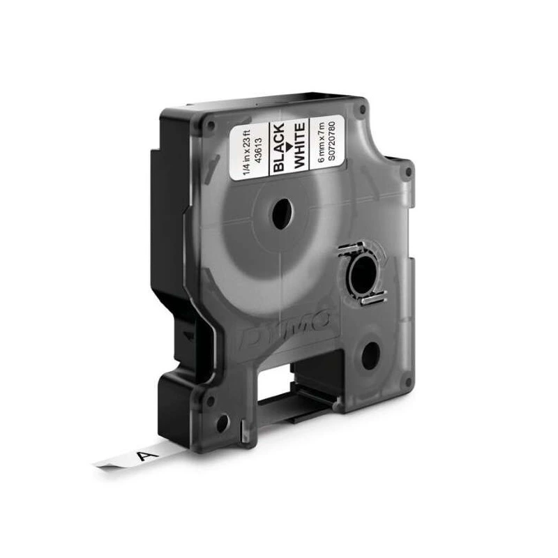Dymo D1 Fita de Etiquetas Original para Rotuladora - Texto preto sobre fundo branco - Largura 6mm x 7 metros - S0720780