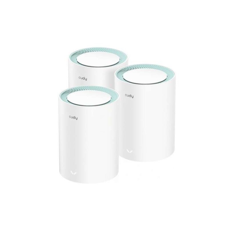 Cudy M1300 Pack de 3 Sistemas WiFi Mesh AC1200 Dual Band - 867Mbps en 5GHz, 300Mbps en 2,4GHz - 1x Puerto LAN 1000/100/10Mbps