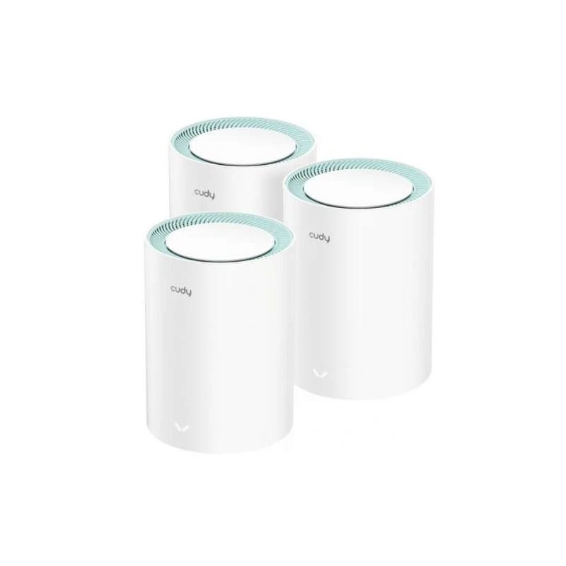 Cudy M1300 Pack of 3 AC1200 Dual Band Mesh WiFi Systems - 867Mbps on 5GHz, 300Mbps on 2,4GHz - 1x LAN Port 1000/100/10Mbps, 1x