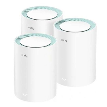 Cudy M1300 Pack de 3 Systèmes WiFi Mesh AC1200 Dual Band - 867Mbps en 5GHz, 300Mbps en 2,4GHz - 1x Port LAN 1000/100/10Mbps, 1x