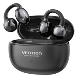 Vention A11 Clip-On Wireless In-Ear Earphones - Bluetooth 6.0 - 10m Range - Charging Case with 400mAh Battery - Black