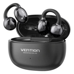 Vention A11 Clip-On Wireless In-Ear Earphones - Bluetooth 6.0 - 10m Range - Charging Case with 400mAh Battery - Black