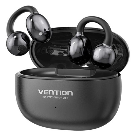Vention A11 Clip-On Wireless In-Ear Earphones - Bluetooth 6.0 - 10m Range - Charging Case with 400mAh Battery - Black