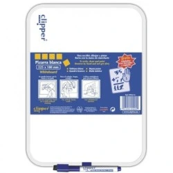 Alpino Clipper Quadro Branco 25.5x18cm - Um Lado Branco e Outro Quadriculado - Apagamento a Seco - Inclui Marcador com Apagador