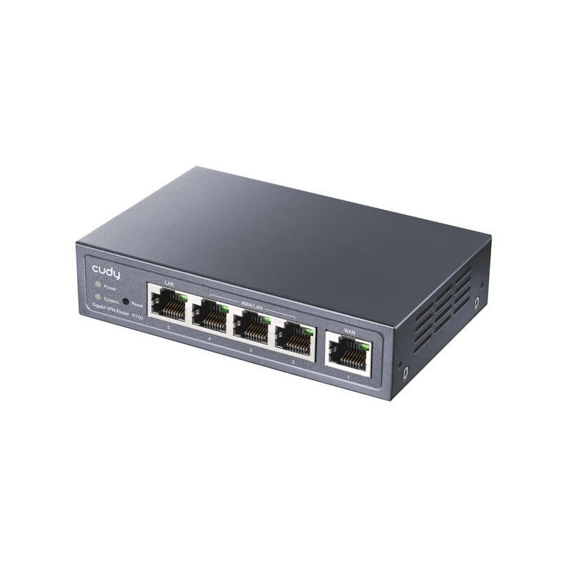 Cudy R700 Router VPN WiFi AC1200 - 1 Puerto WAN Gigabit - 3 Puertos WAN/LAN Gigabit - 1 Puerto LAN Gigabit