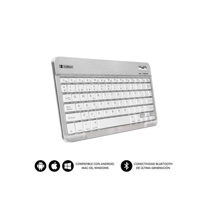 Subblim Clavier Smart Bluetooth - Ultrafin et Ultraléger - Connectivité Sans Fil Bluetooth 3.0 - Compatible avec Apple