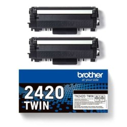 Brother TN2420 Noir Pack de 2 Cartouches de Toner Originaux - TN2420TWIN