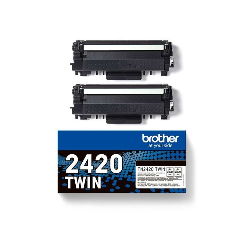 Brother TN2420 Black Pack of 2 Original Toner Cartridges - TN2420TWIN